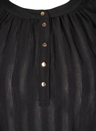Tunika med knappar och 3/4-ärmar, Black, Packshot image number 2