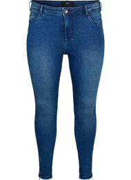 Cropped Amy jeans med blixtl&aring;s, Bl&aring;