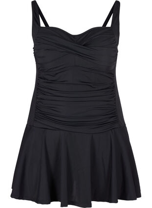 Baddräkt med kjol, Black, Packshot image number 0