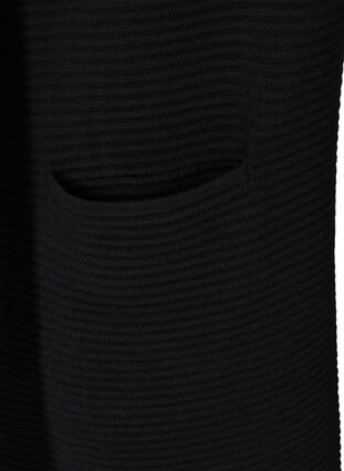 Stickad cardigan med fickor, Black, Packshot image number 3