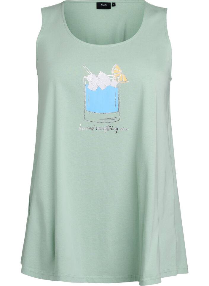 Bomullstopp med a-linjeform, Grön, Packshot image number 0