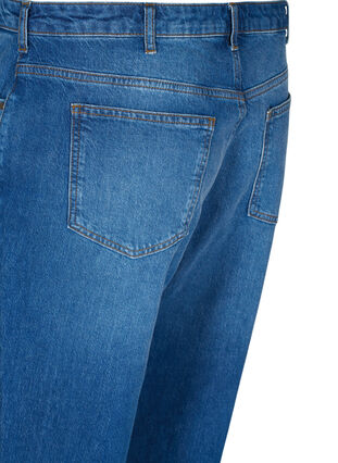 Croppade mom fit Mille jeans med lös passform, Blue denim, Packshot image number 3
