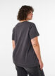 T-shirt i ekologisk bomull med tryck, Svart, Model image number 2