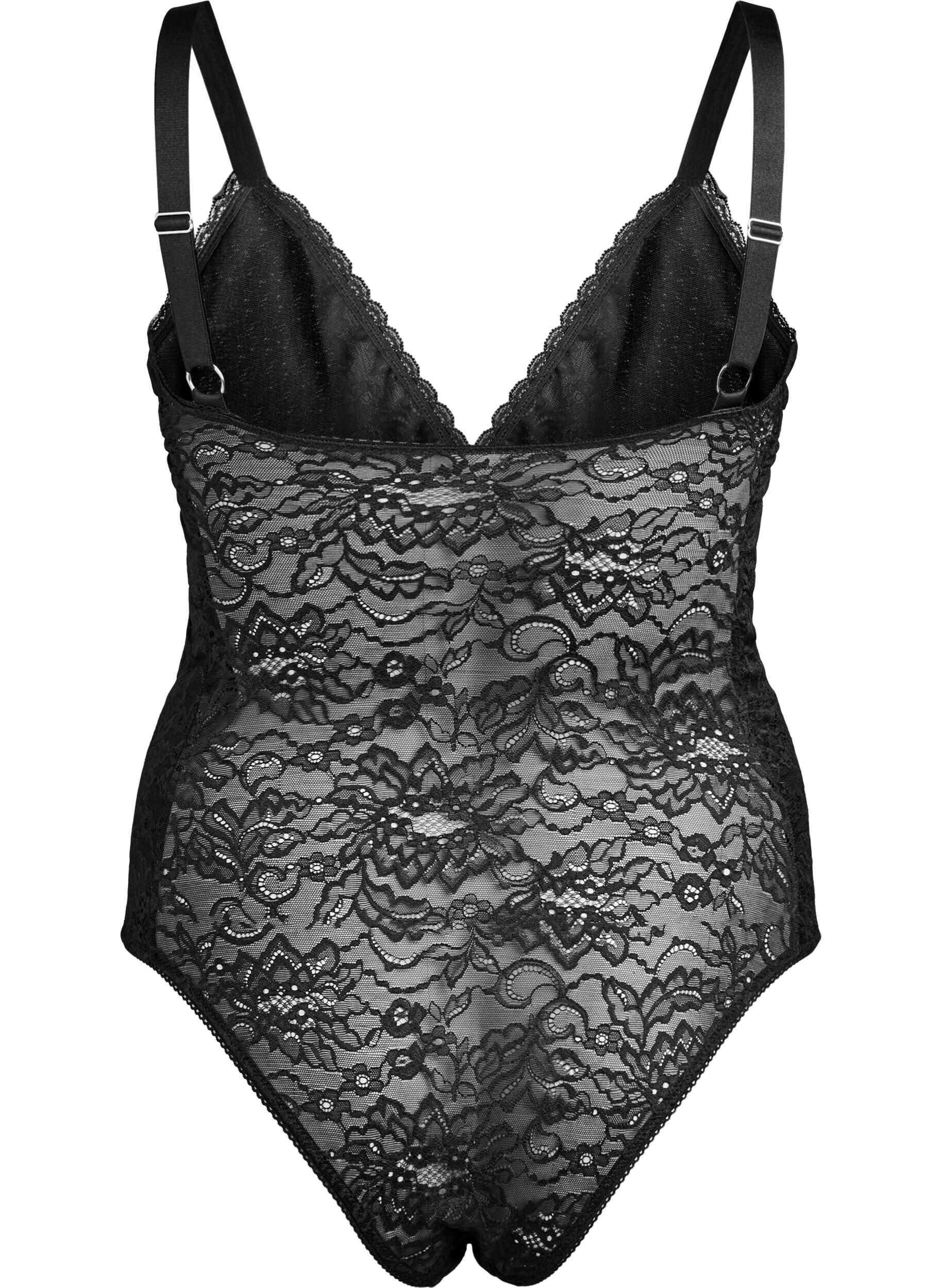 Zizzi Body i spets med shapewear-effekt, Svart, Packshot image number 1