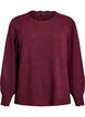 Stickad blus med v&aring;giga kanter, M&ouml;rk Bordeaux, Packshot image number 0