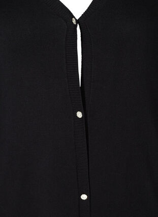 Cardigan med fickor och feminina knappar, Black , Packshot image number 2