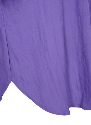 Lång enfärgad viskosskjorta med 3/4-ärmar, Passion Flower, Packshot image number 3