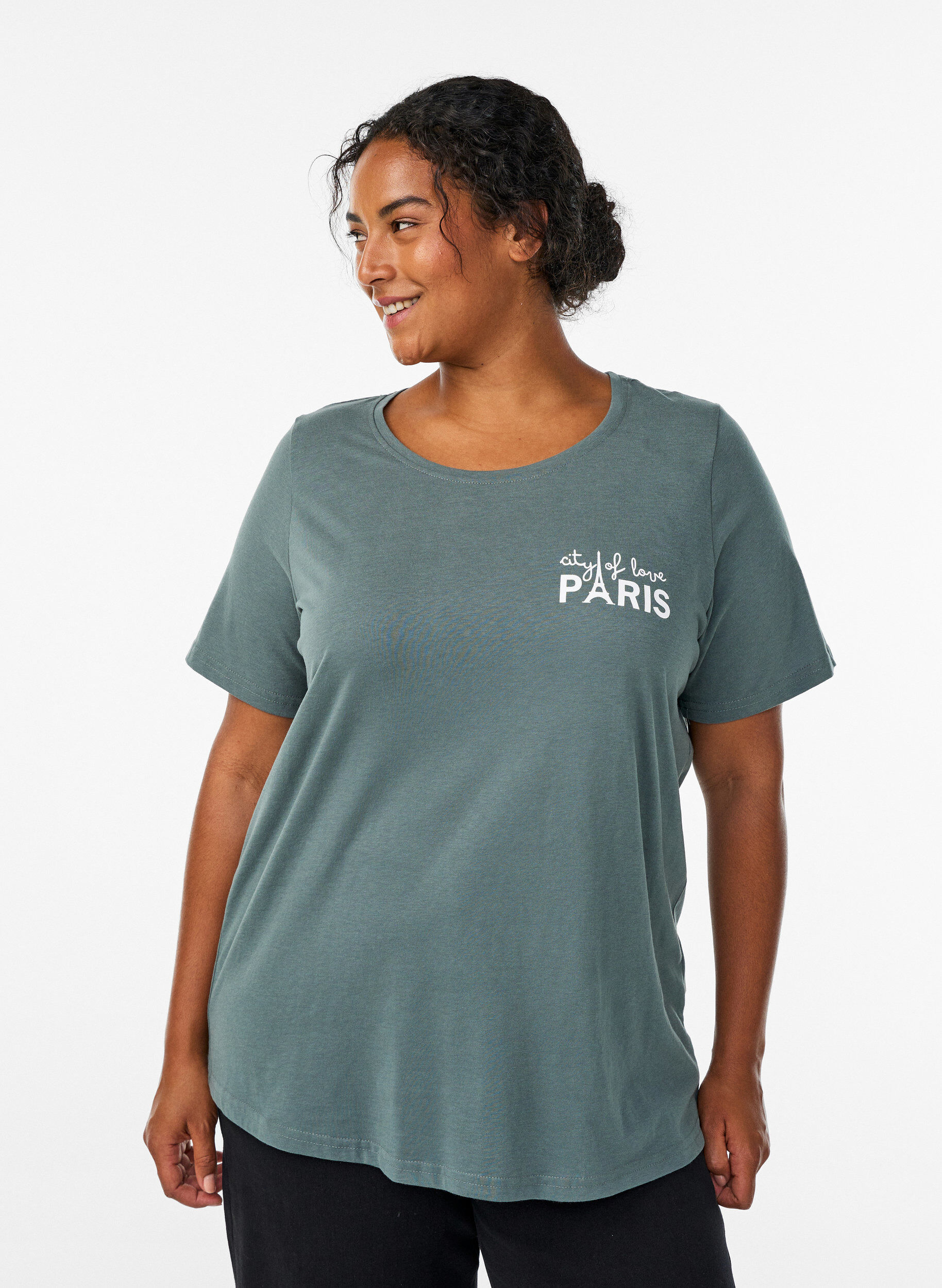 ZizziT-shirt med tryck, Gr&ouml;n, Model image number 0