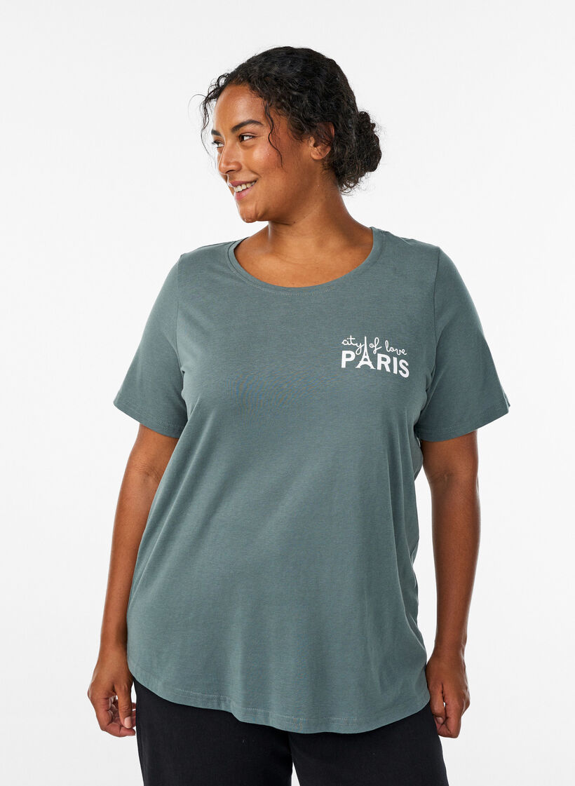 T-shirt med tryck, Gr&ouml;n, Model image number 0