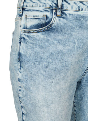 Mom fit jeans i bomull, Light blue denim, Packshot image number 2
