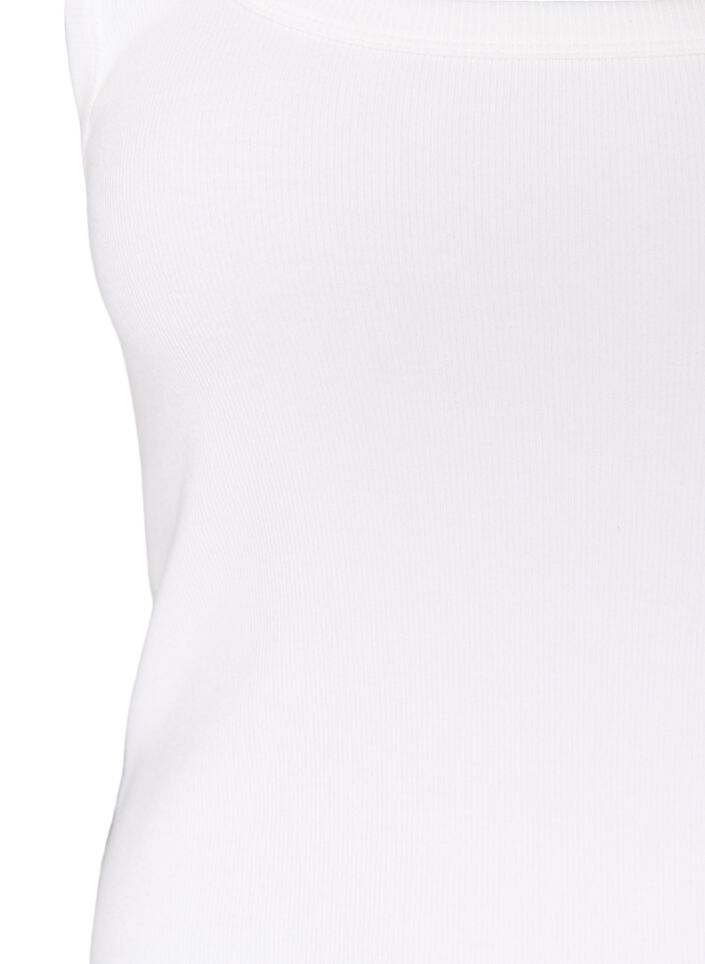 Ribbad topp med fyrkantig ringning, Vit, Packshot image number 2