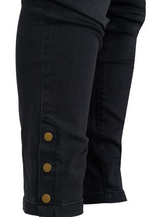 Amy jeans med super slim fit och slitna detaljer och knappar, Grey Denim, Packshot image number 3