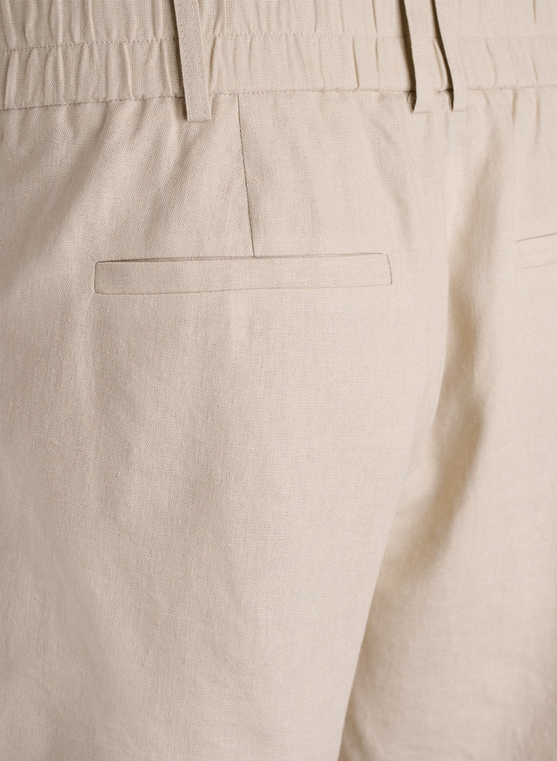 Zizzi Bermudashorts med h&ouml;g midja i linne och viskos, Beige, Packshot image number 3