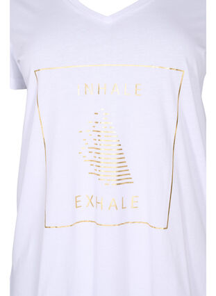 Tränings t-shirt i bomull med tryck, White w. inhale logo, Packshot image number 2