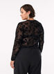 Blus i mesh med blommigt m&ouml;nster, Svart, Model image number 2