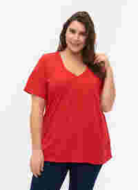 FLASH - V-ringad T-shirt, High Risk Red, Model