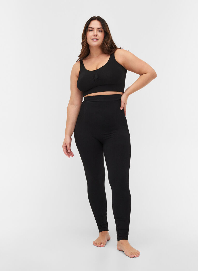 Shapeleggings med hög midja, Black, Model image number 0