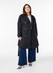 Halvlång trenchcoat med skärp, Black, Model image number 2