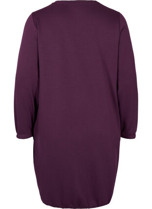 Enfärgad sweatshirtklänning med långa ärmar, Winter Bloom, Packshot image number 1