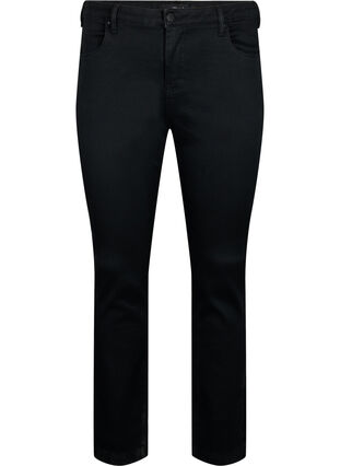 Slim fit Emily jeans med normalhög midja, Black, Packshot image number 0