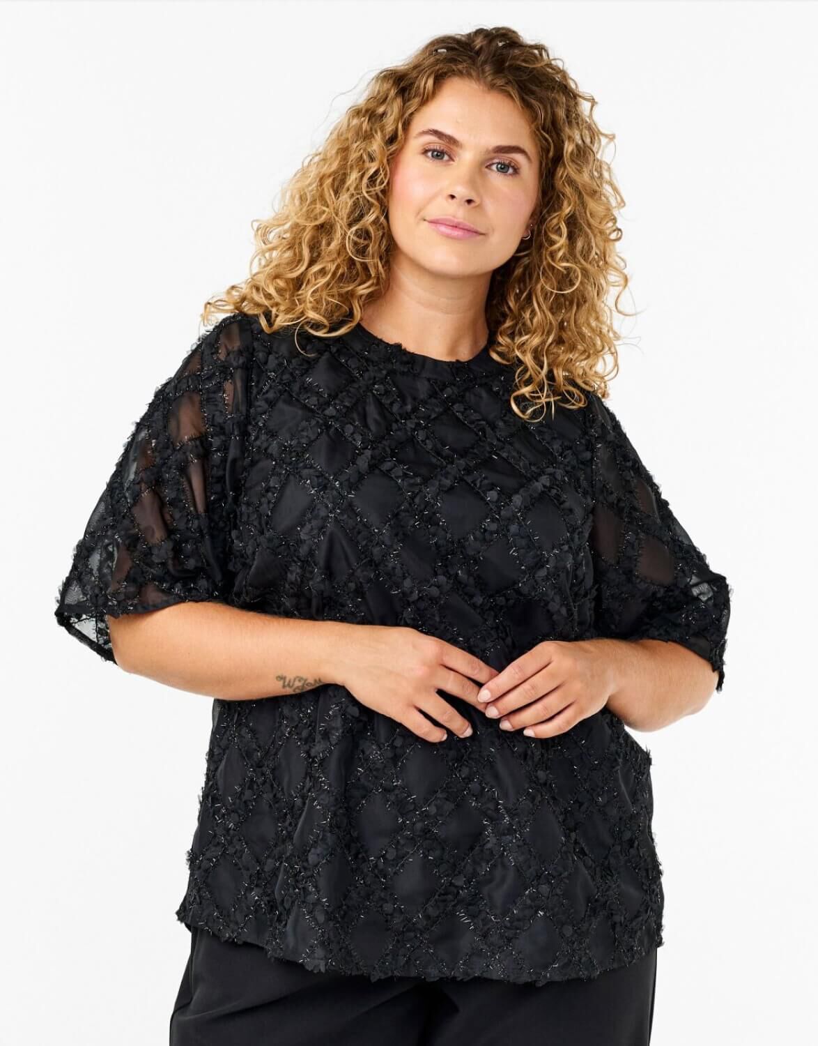 Rosa kort&auml;rmade blusar