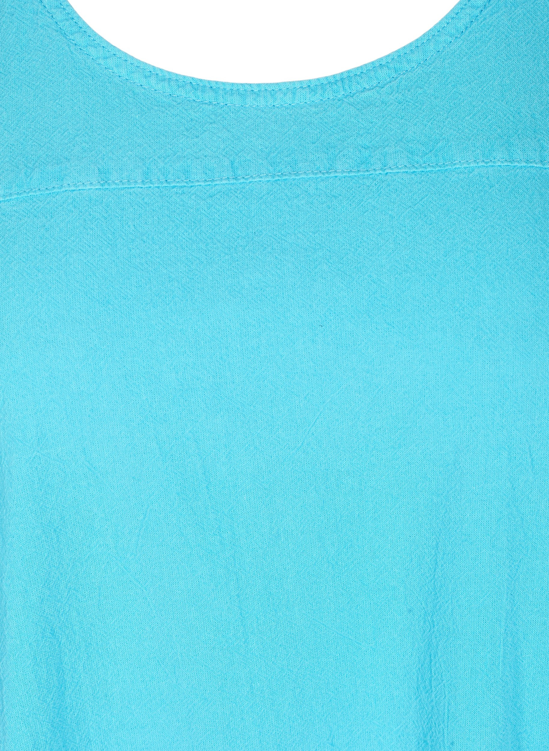 Ärmlös klänning i bomull, River Blue, Packshot image number 2
