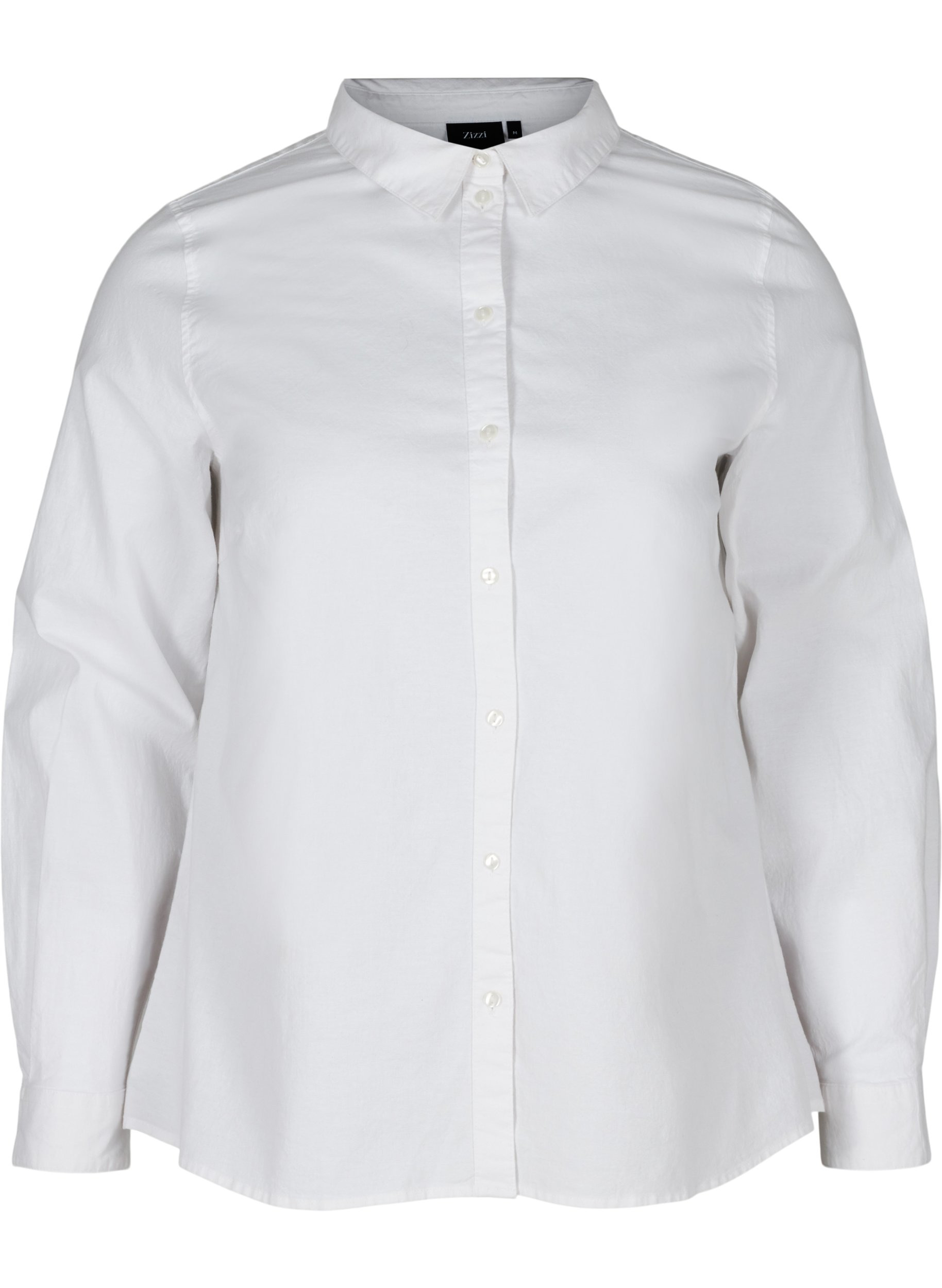 Långärmad skjorta i bomull, Bright White, Packshot