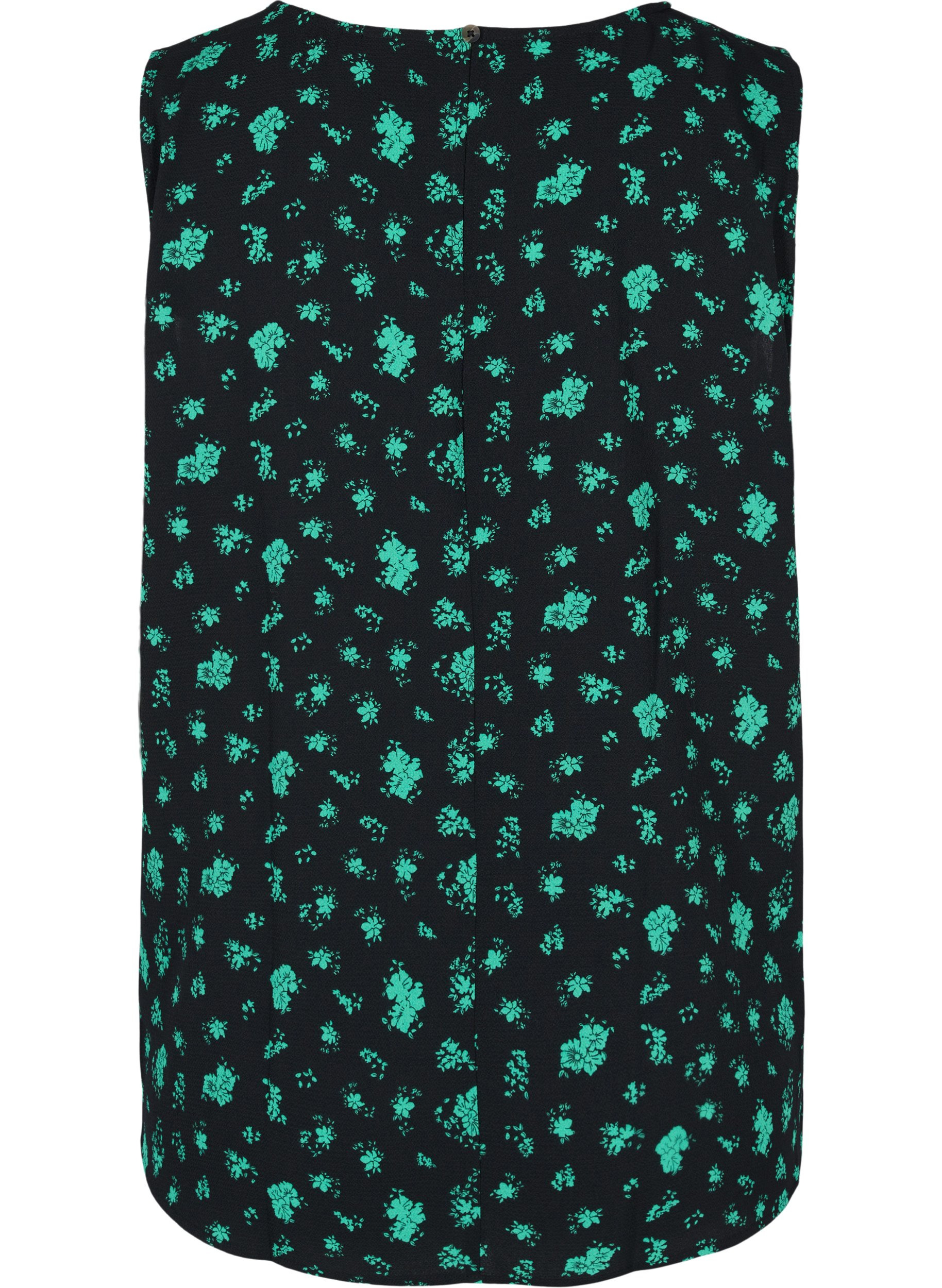 Ärmlös topp med mönster, Green Flower AOP, Packshot image number 1