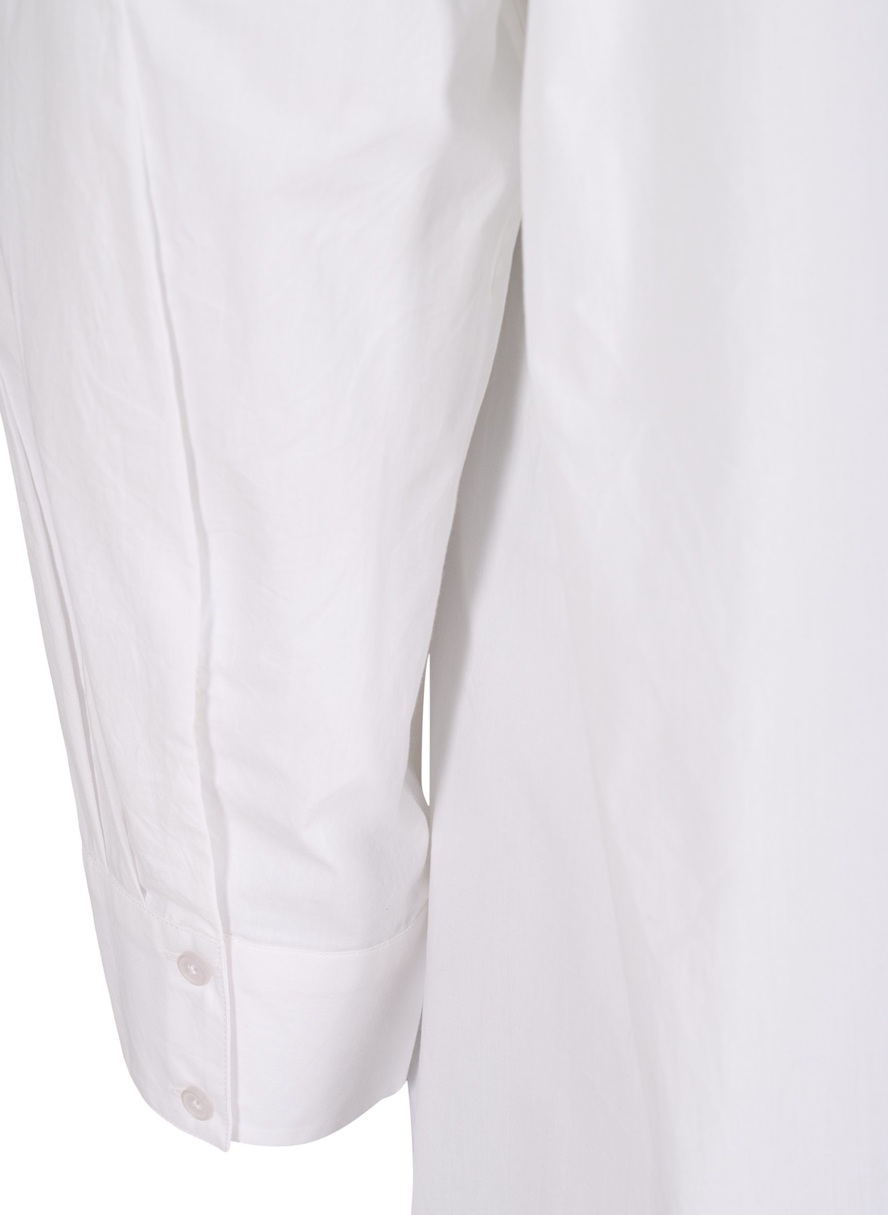Lång skjorta i bomull med stor krage, Bright White, Packshot image number 3