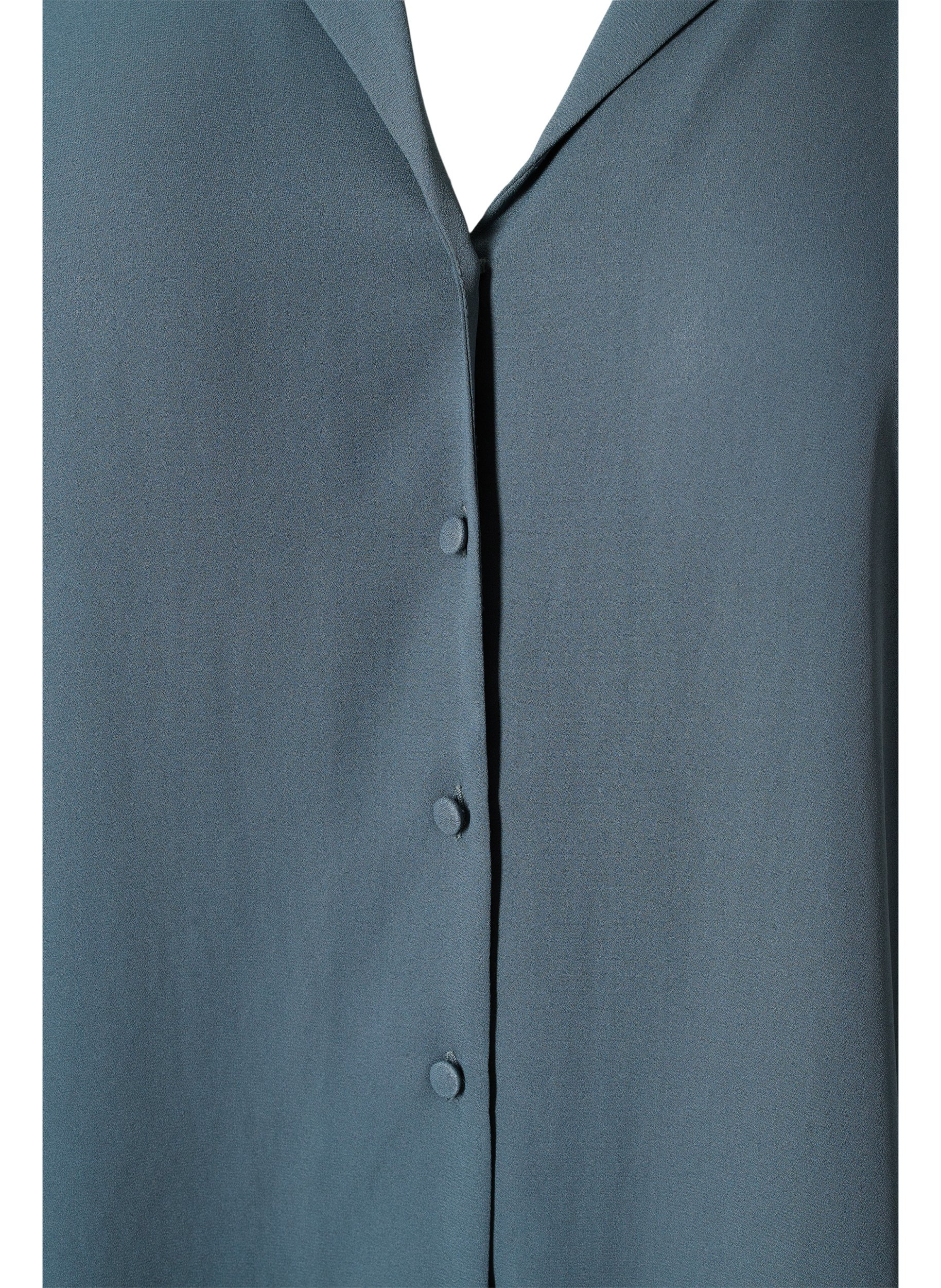 V-ringad skjorta med knappar, Balsam Green, Packshot image number 2
