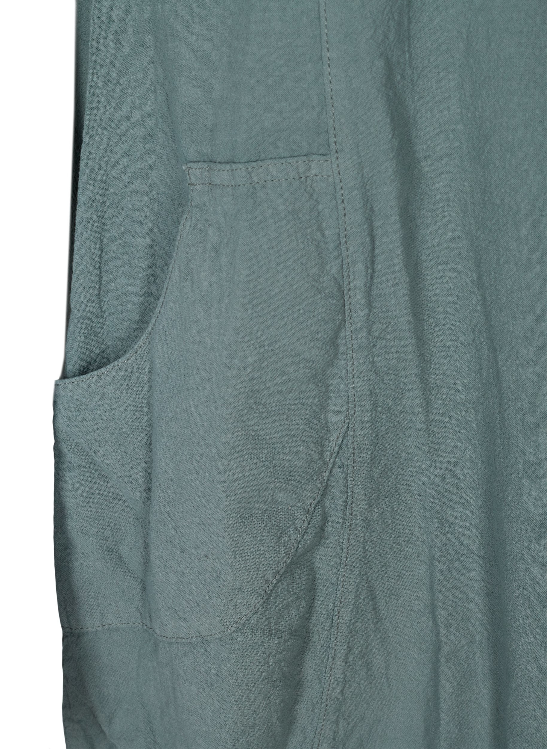 Kortärmad klänning i bomull, Balsam Green, Packshot image number 3