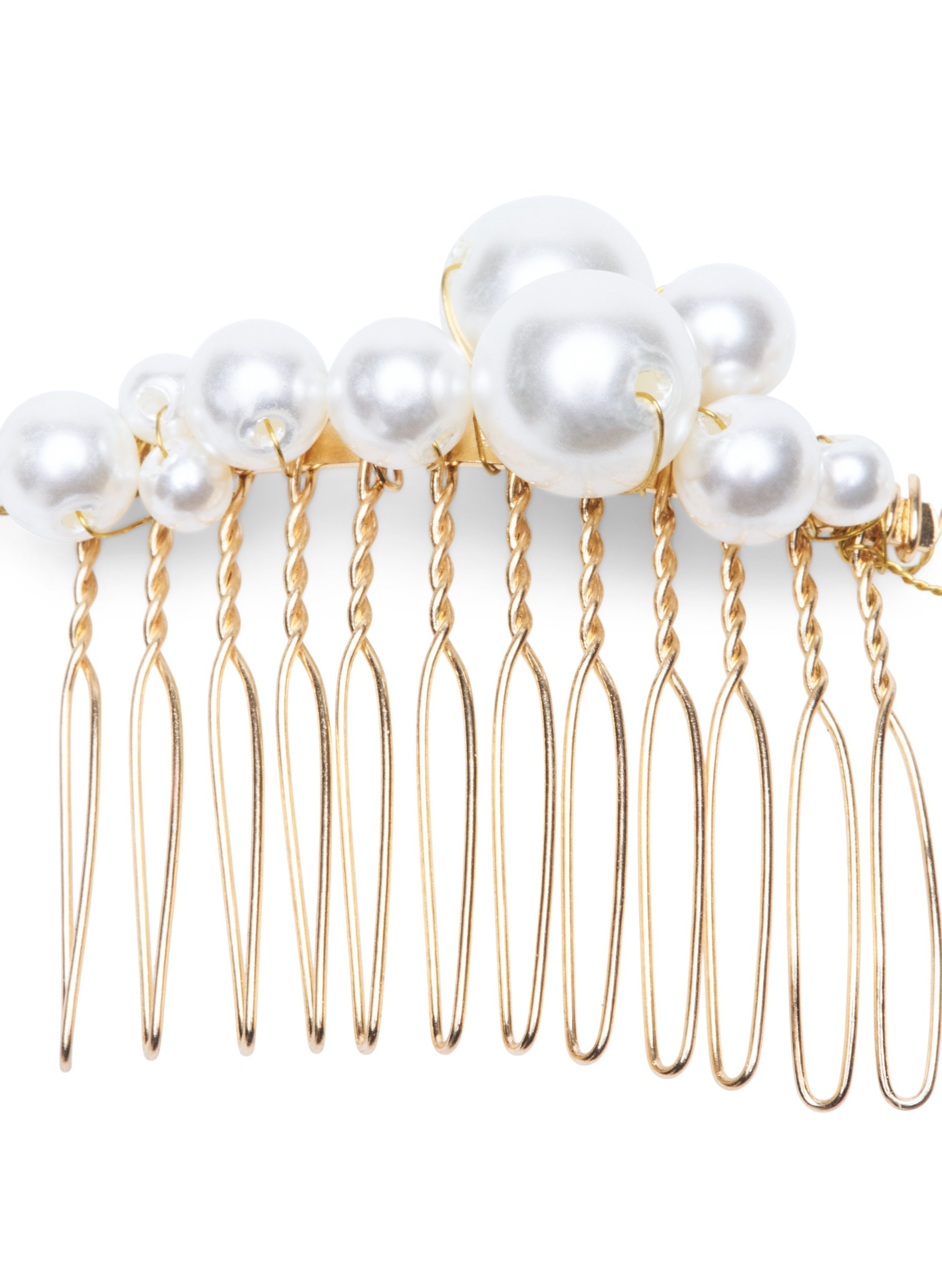 3-pack hårspännen med pärlor, Pearl, Packshot image number 1
