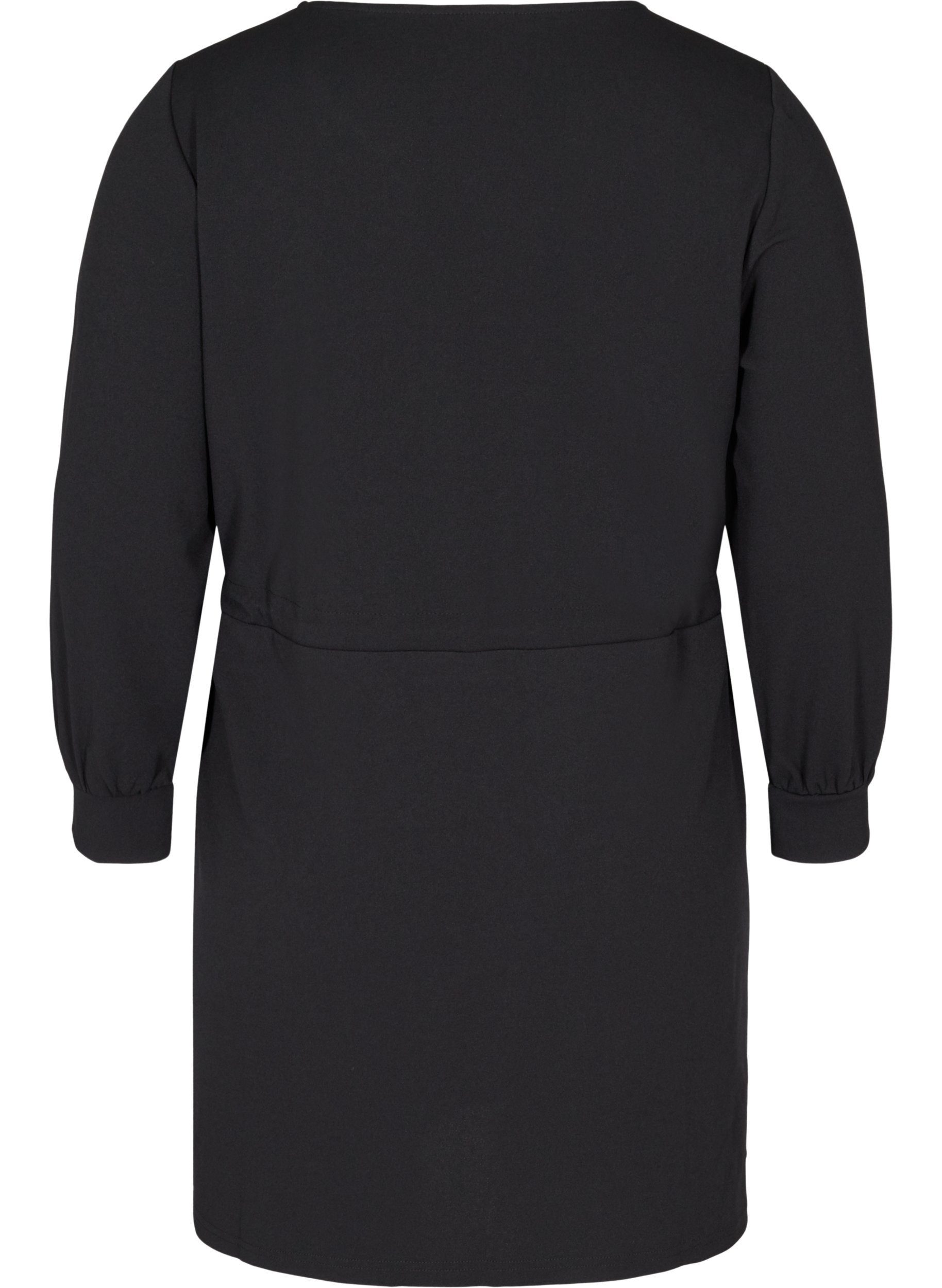 Långärmad tunika med fickor, Black, Packshot image number 1