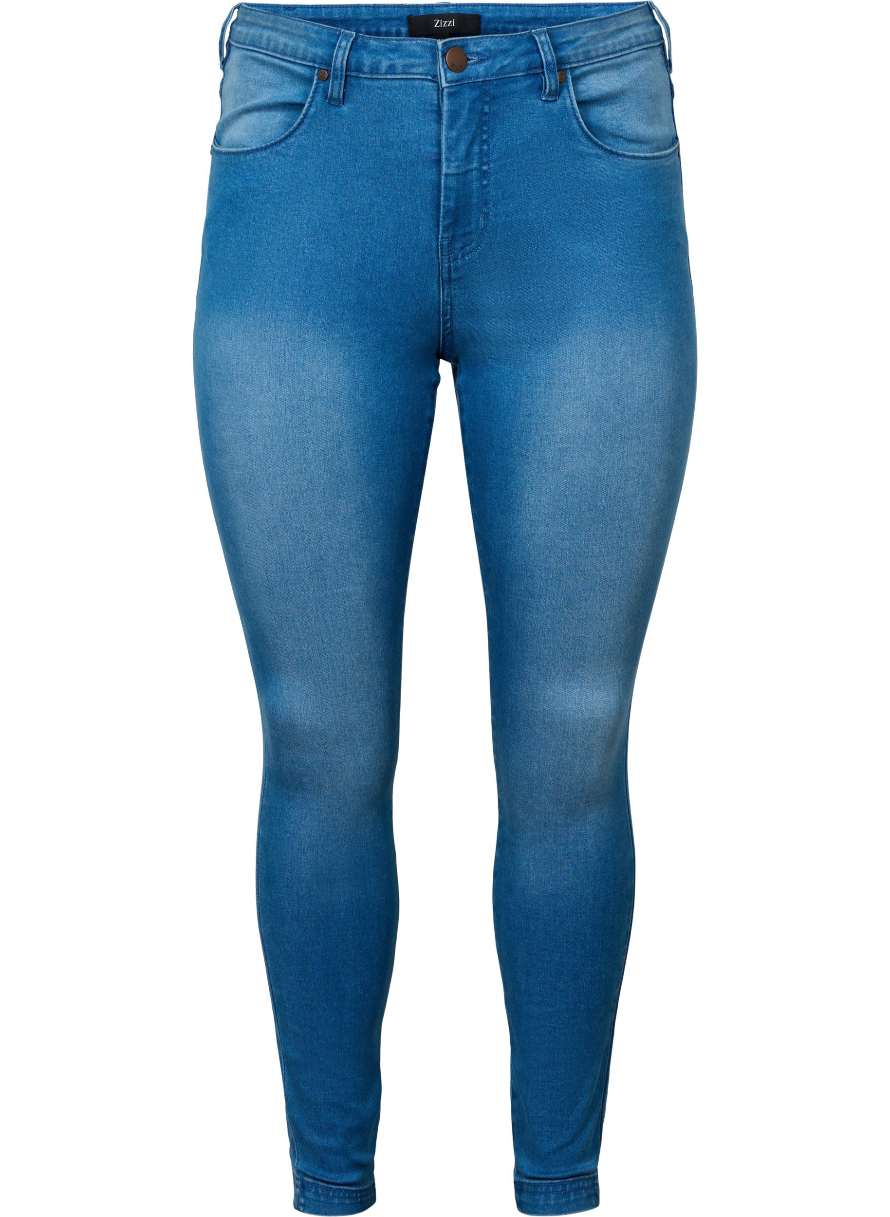 Super slim Amy jeans med hög midja, Lt blue Denim