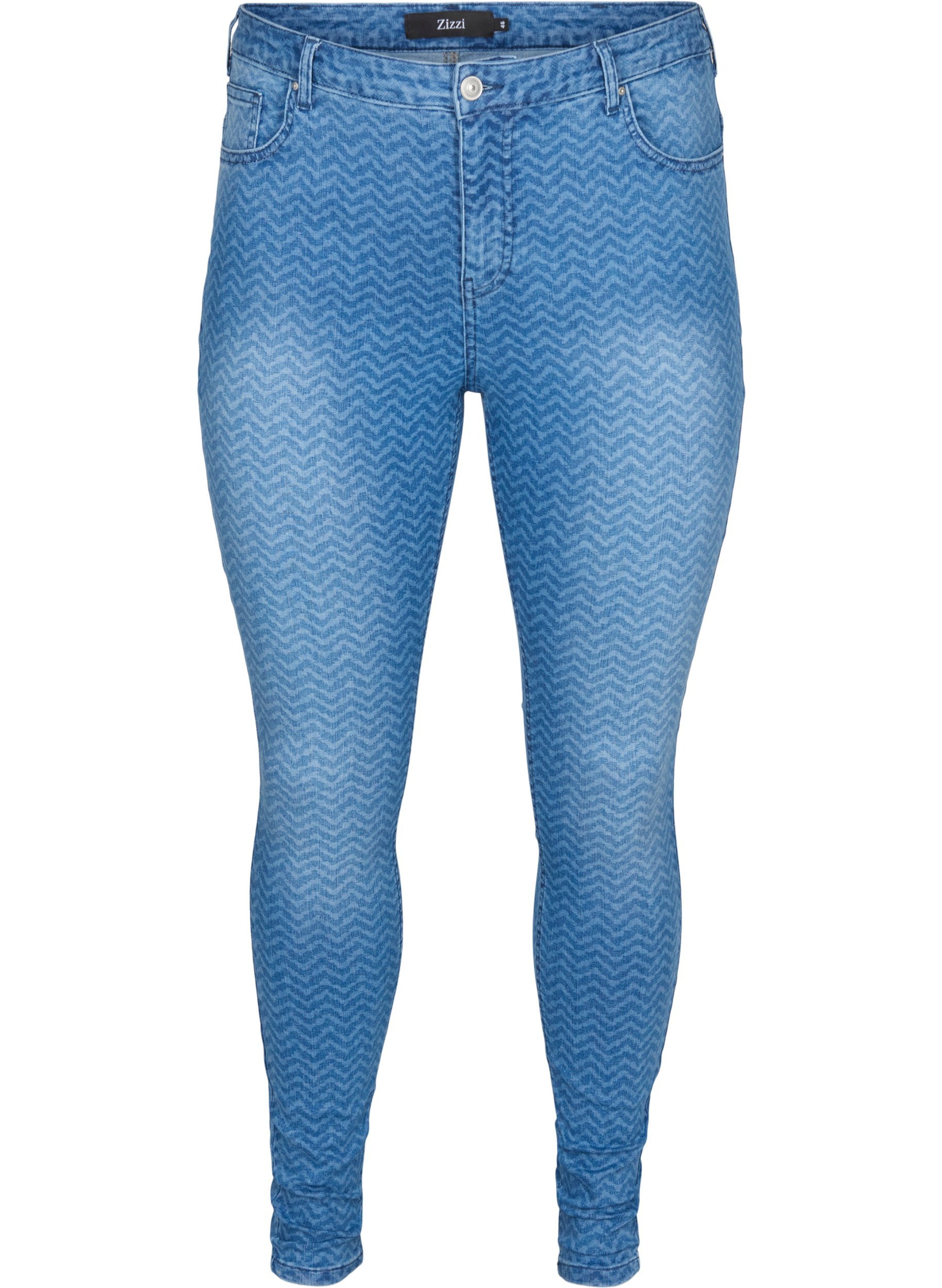 Mönstrade Amy jeans med hög midja, Ethnic Print