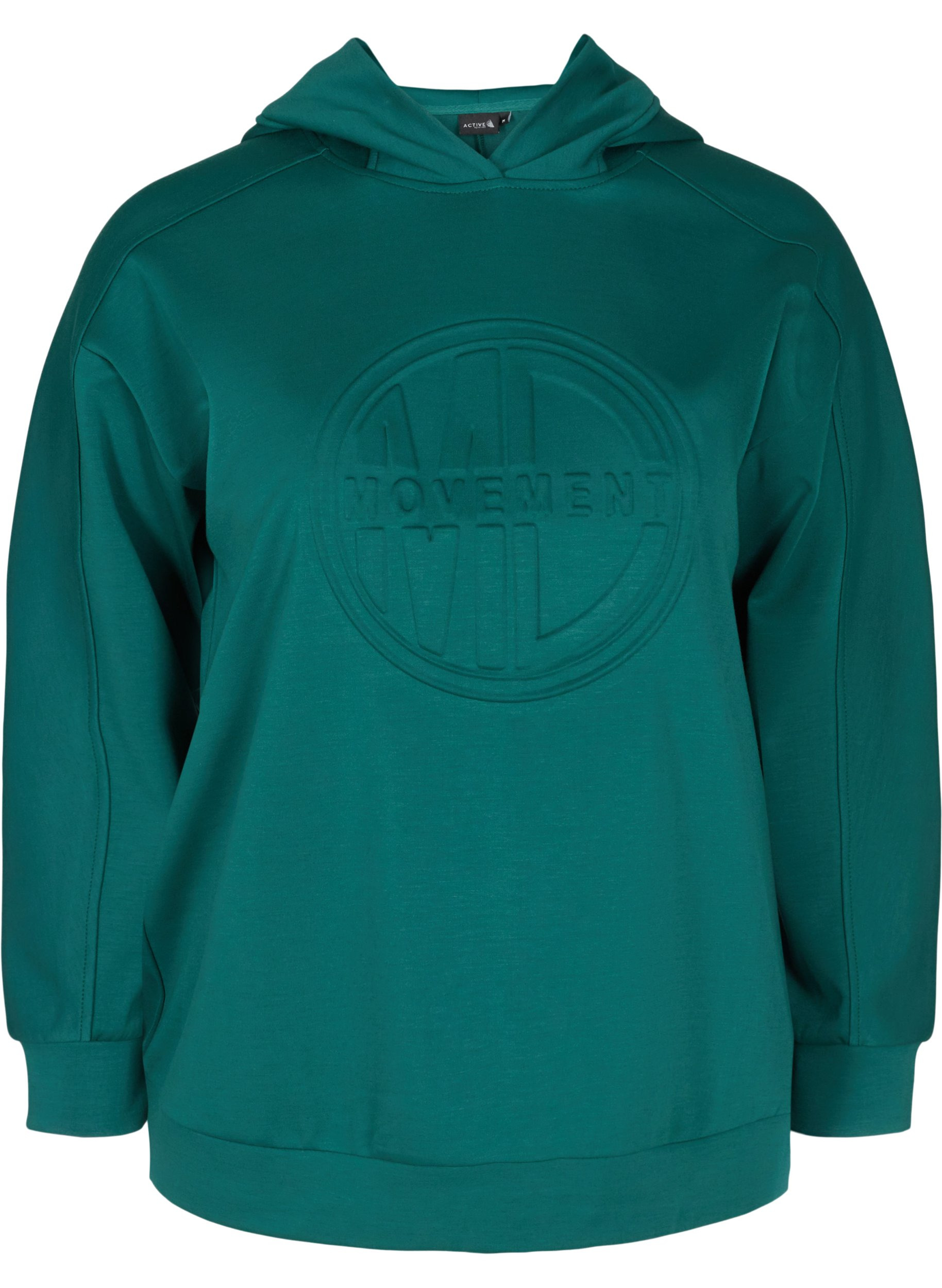 Sweatshirt med lös passform och huva, Deep Teal, Packshot image number 0