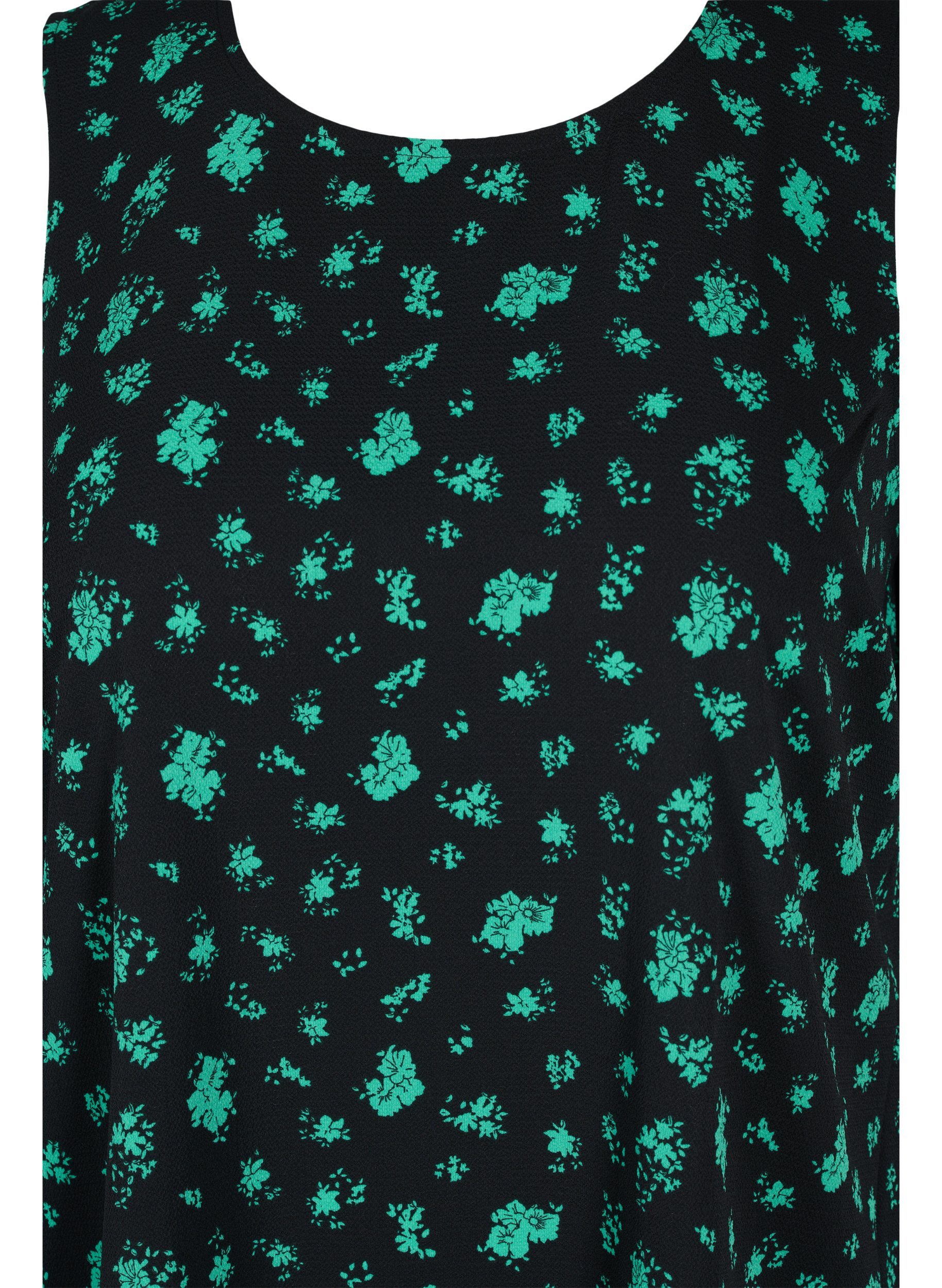 Ärmlös topp med mönster, Green Flower AOP, Packshot image number 2