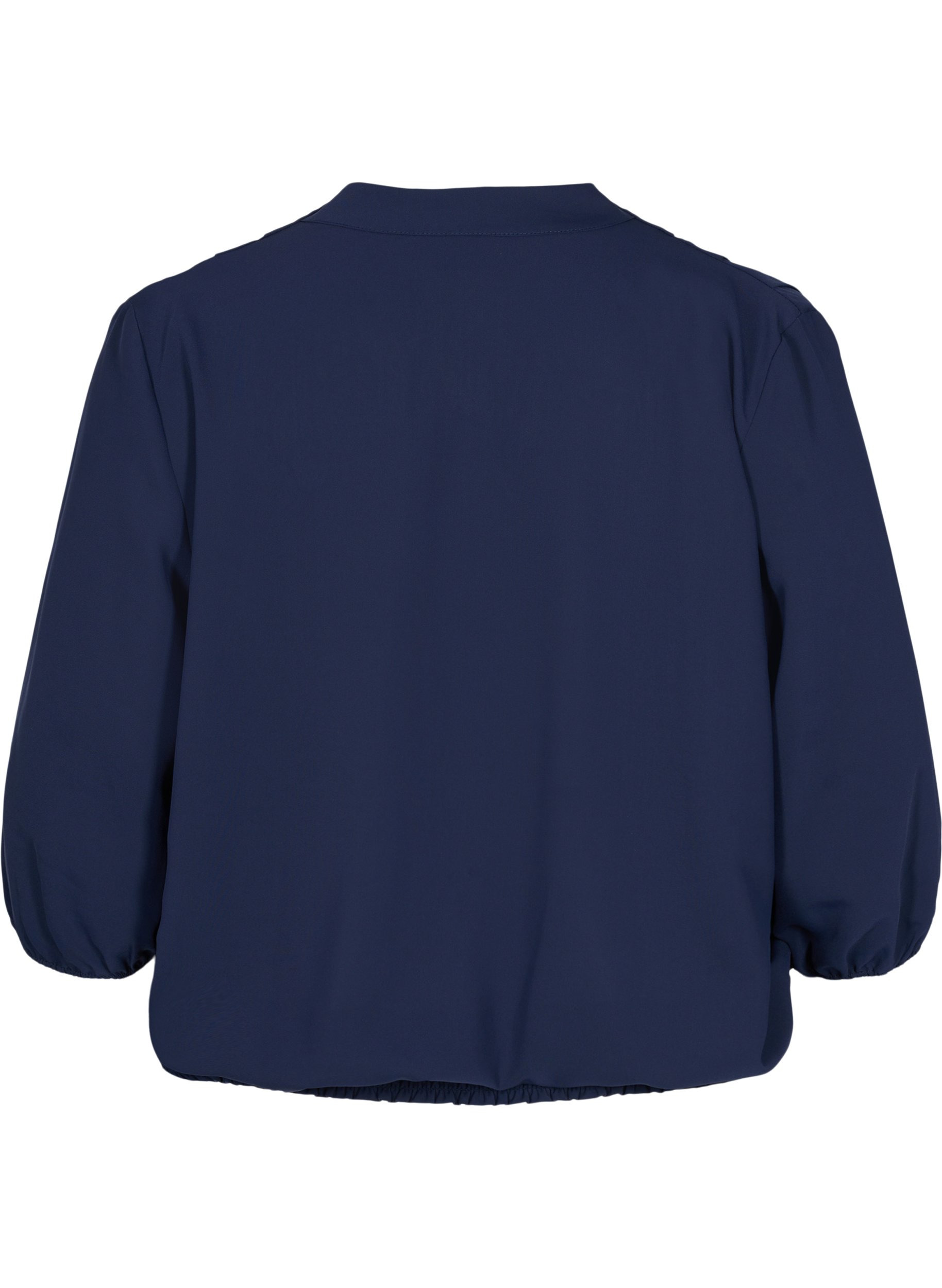 Omlott-blus med v-ringad hals och 3/4-ärmar, Navy Blazer, Packshot image number 1