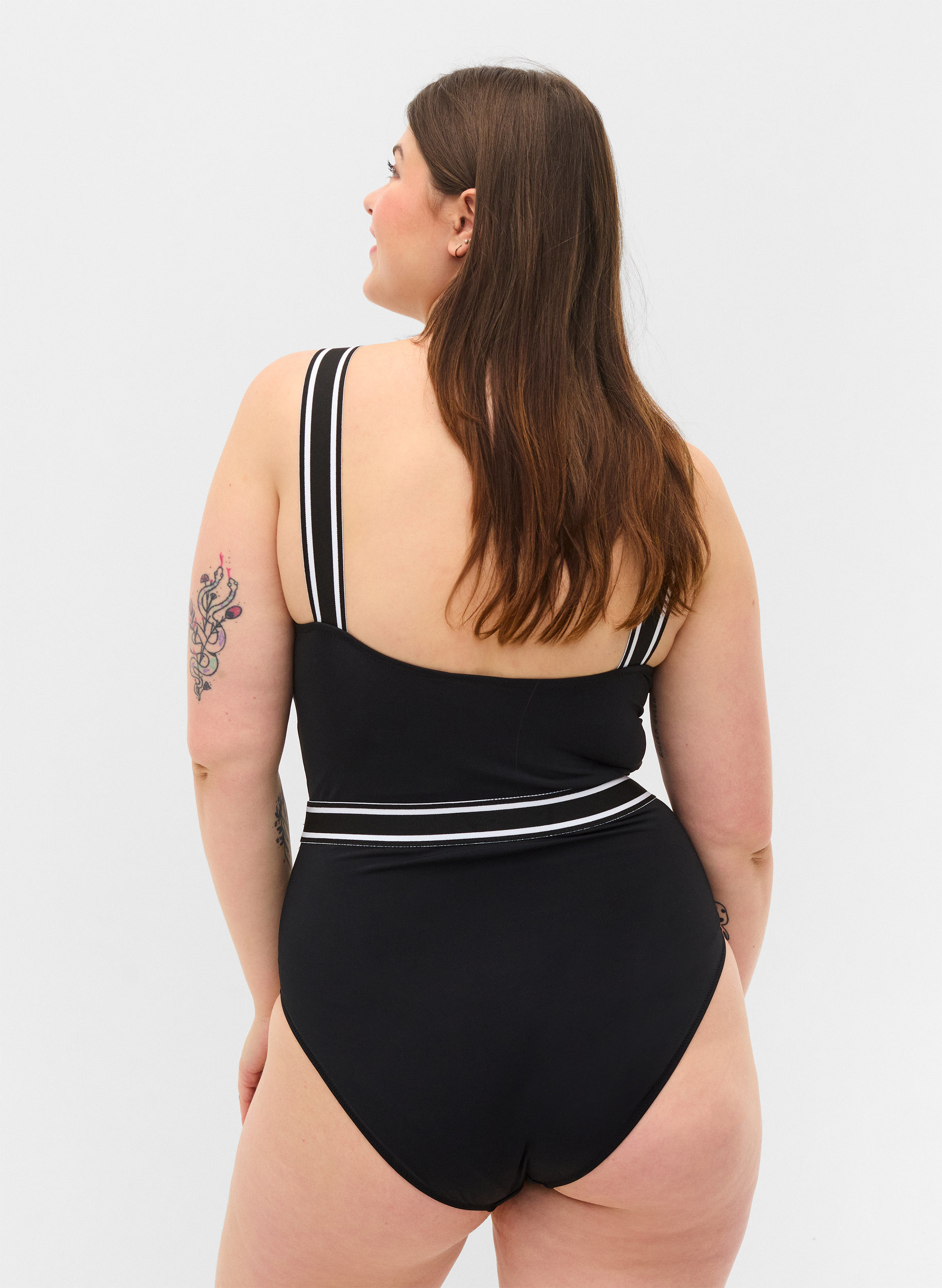 Baddräkt med rund halsringning, Black, Model