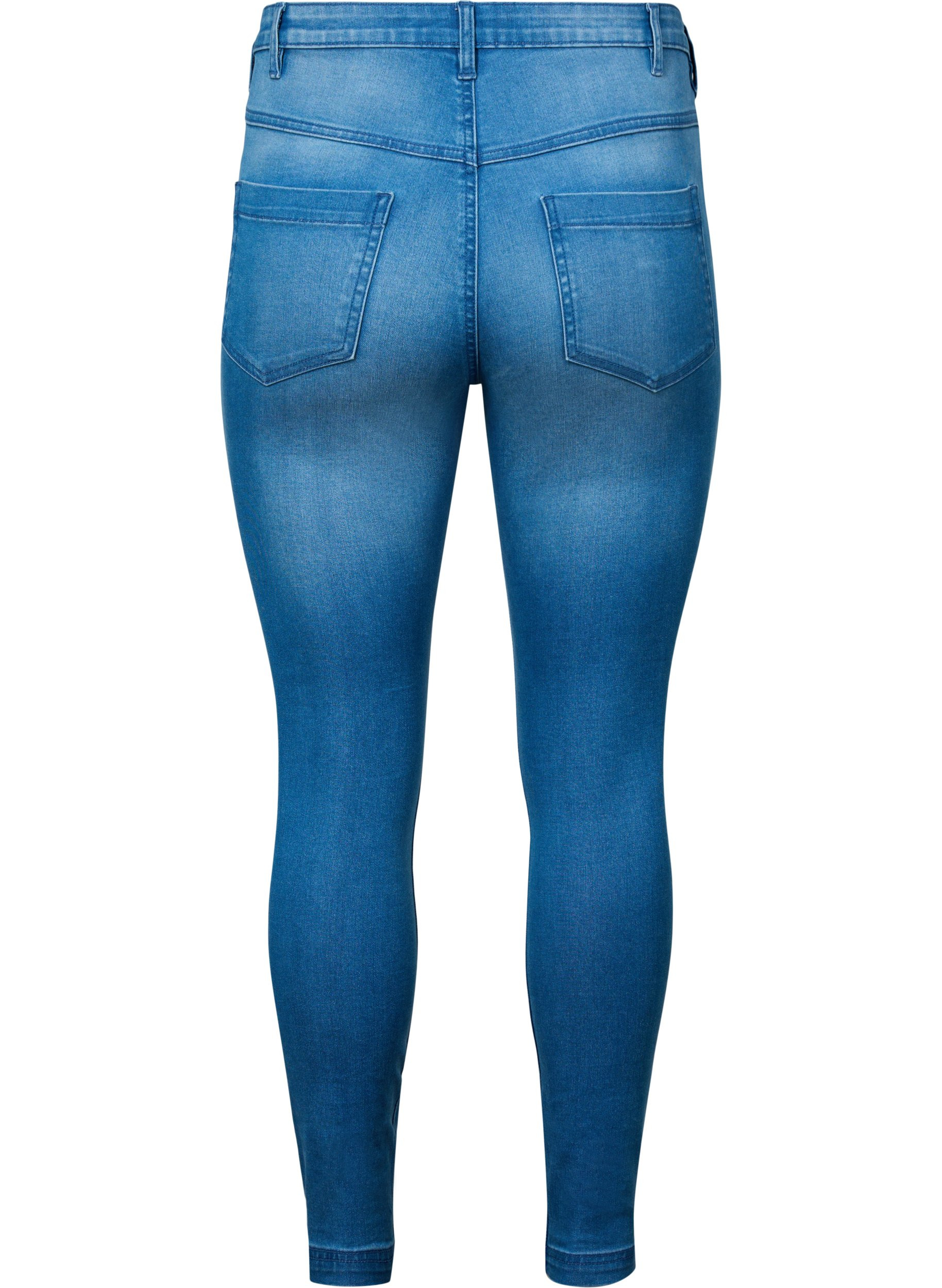Super slim Amy jeans med hög midja, Lt blue Denim, Packshot image number 1