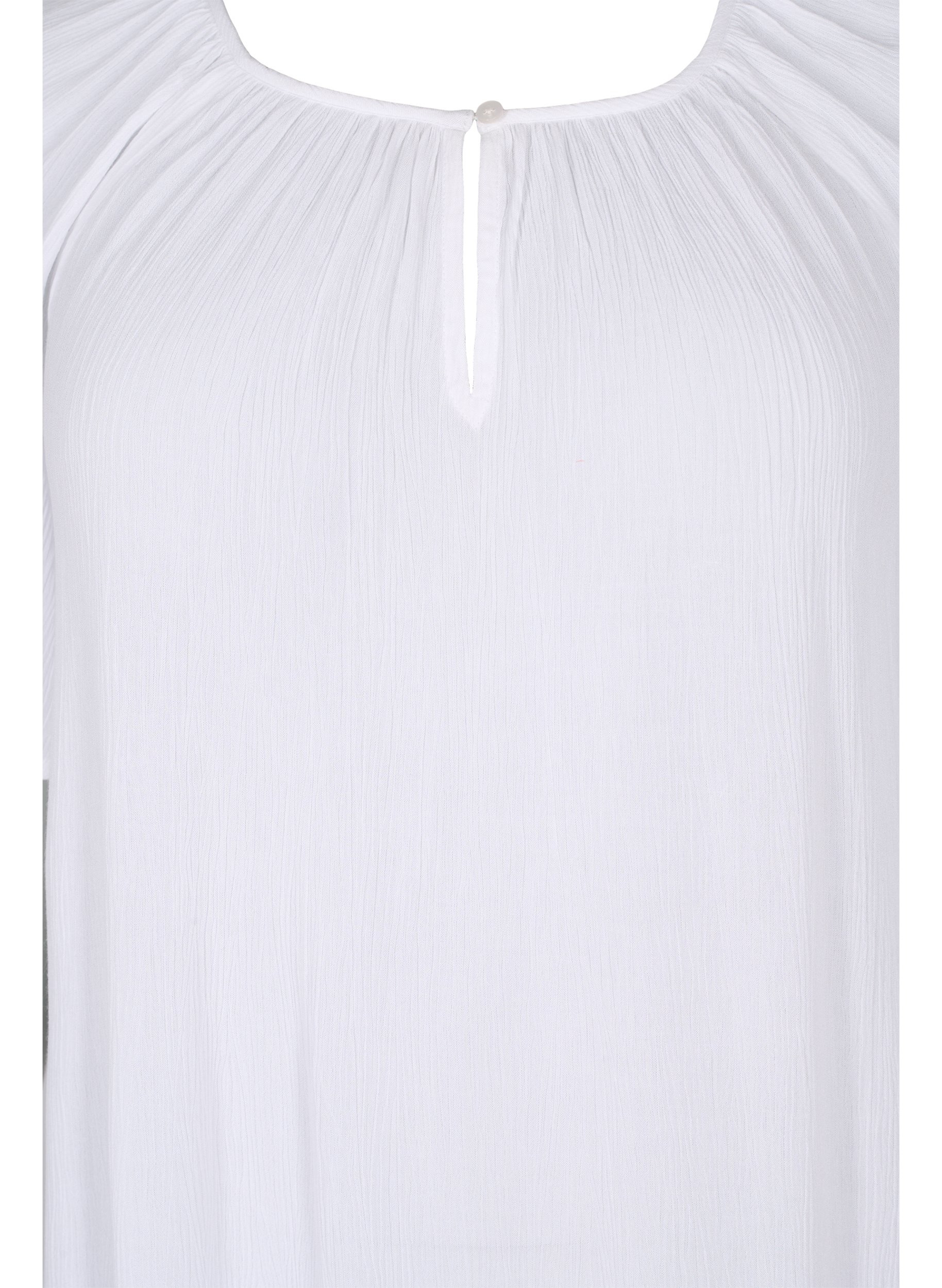 Kortärmad klänning i viskos, Bright White, Packshot image number 2