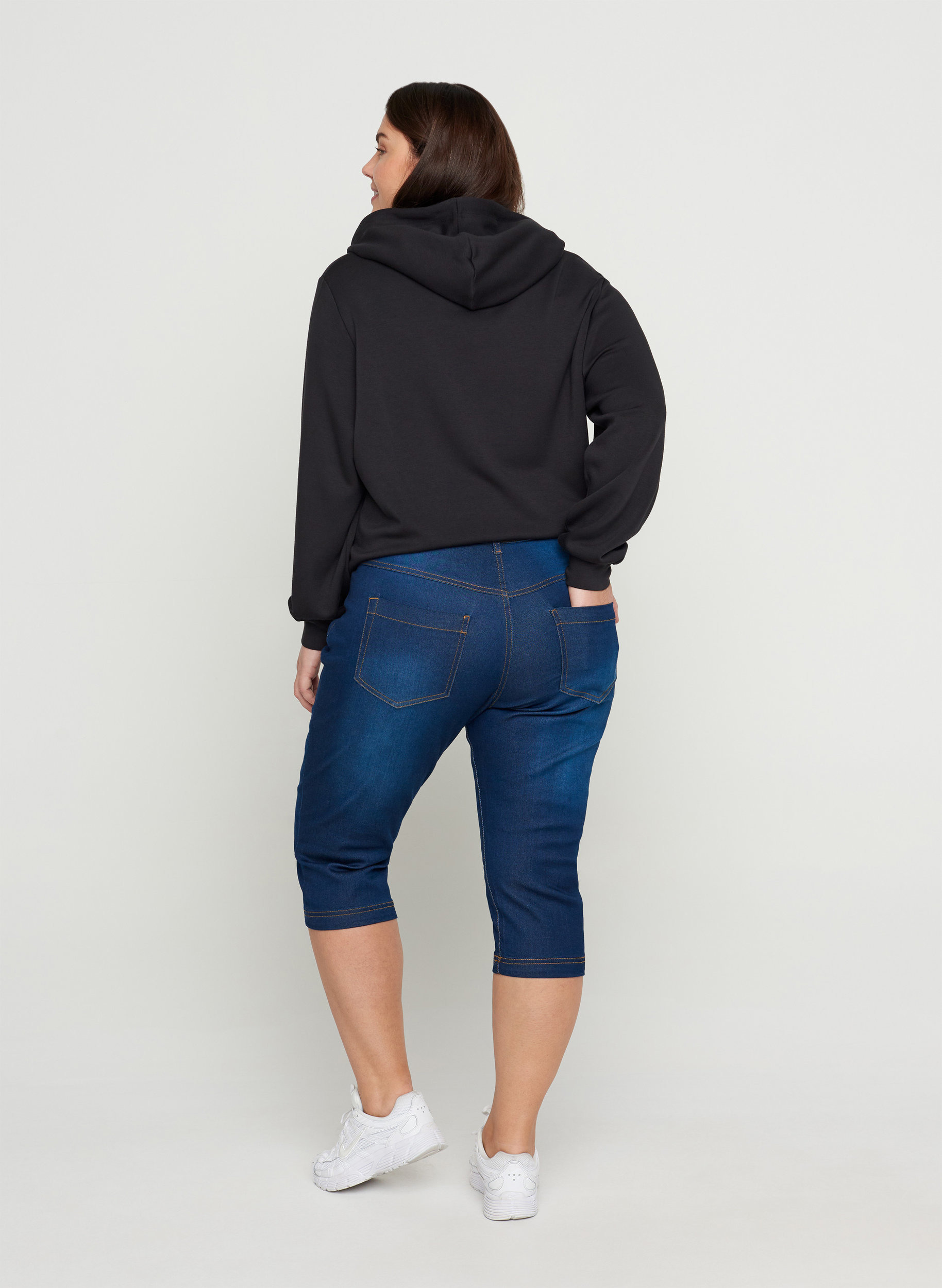 Slim fit Emily capri-jeans, Blue denim, Model image number 2