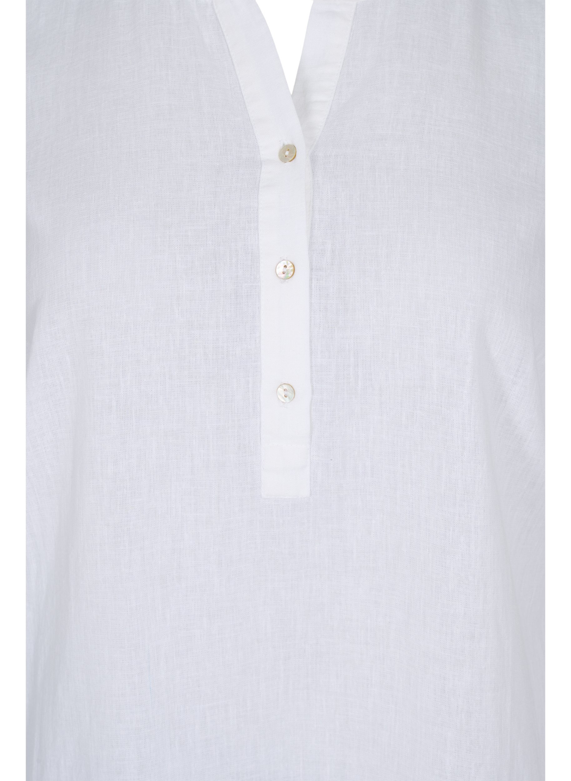 Lång skjortklänning med korta ärmar, White, Packshot image number 2