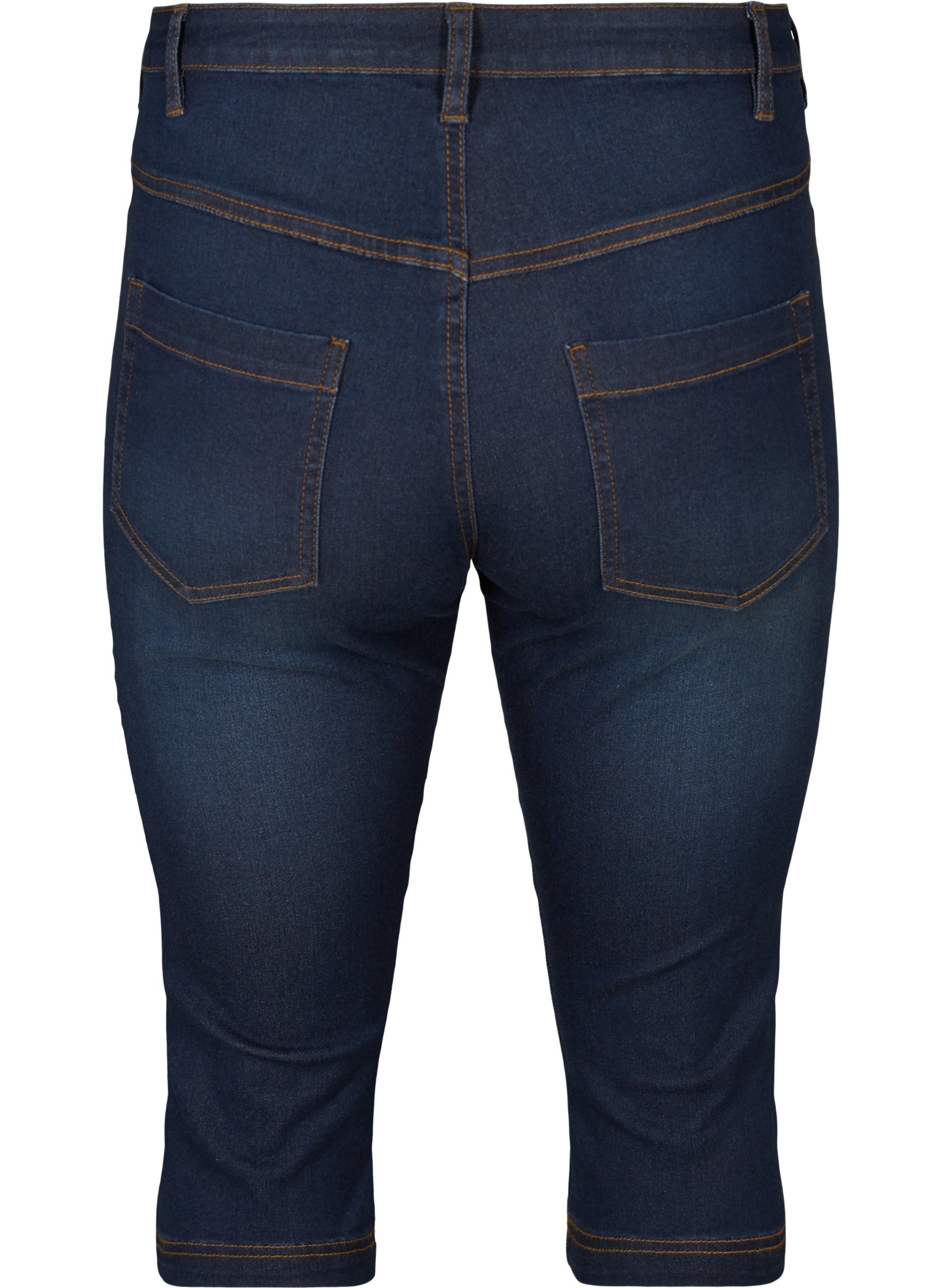 Slim fit Emily capri-jeans, Blue denim, Packshot image number 1