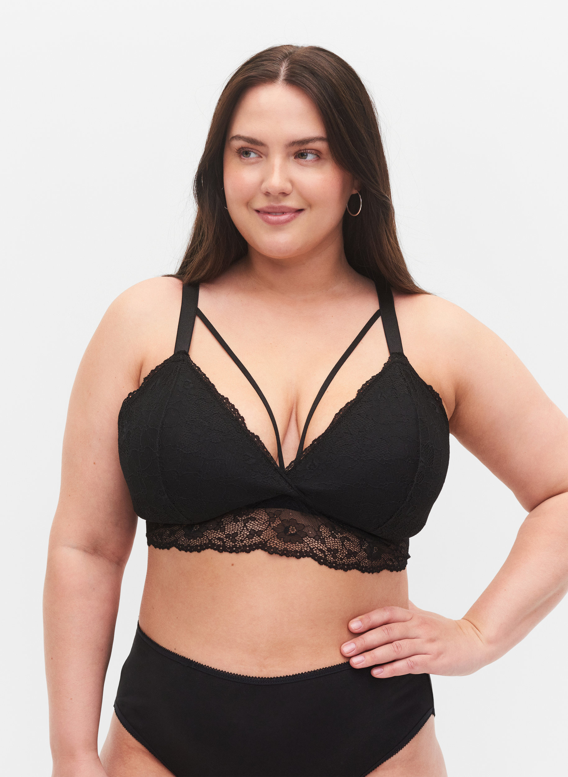 Bh med snördetaljer, Black, Model