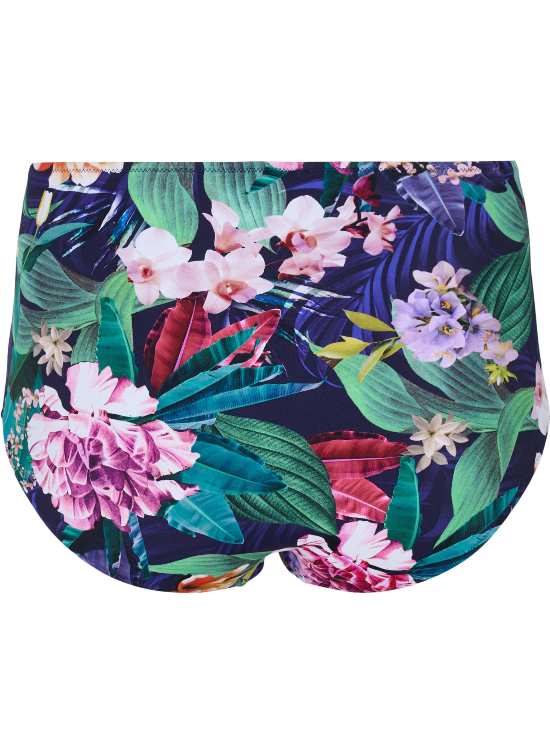 Bikiniunderdel med hög midja och blommigt tryck, Flower Print, Packshot image number 1