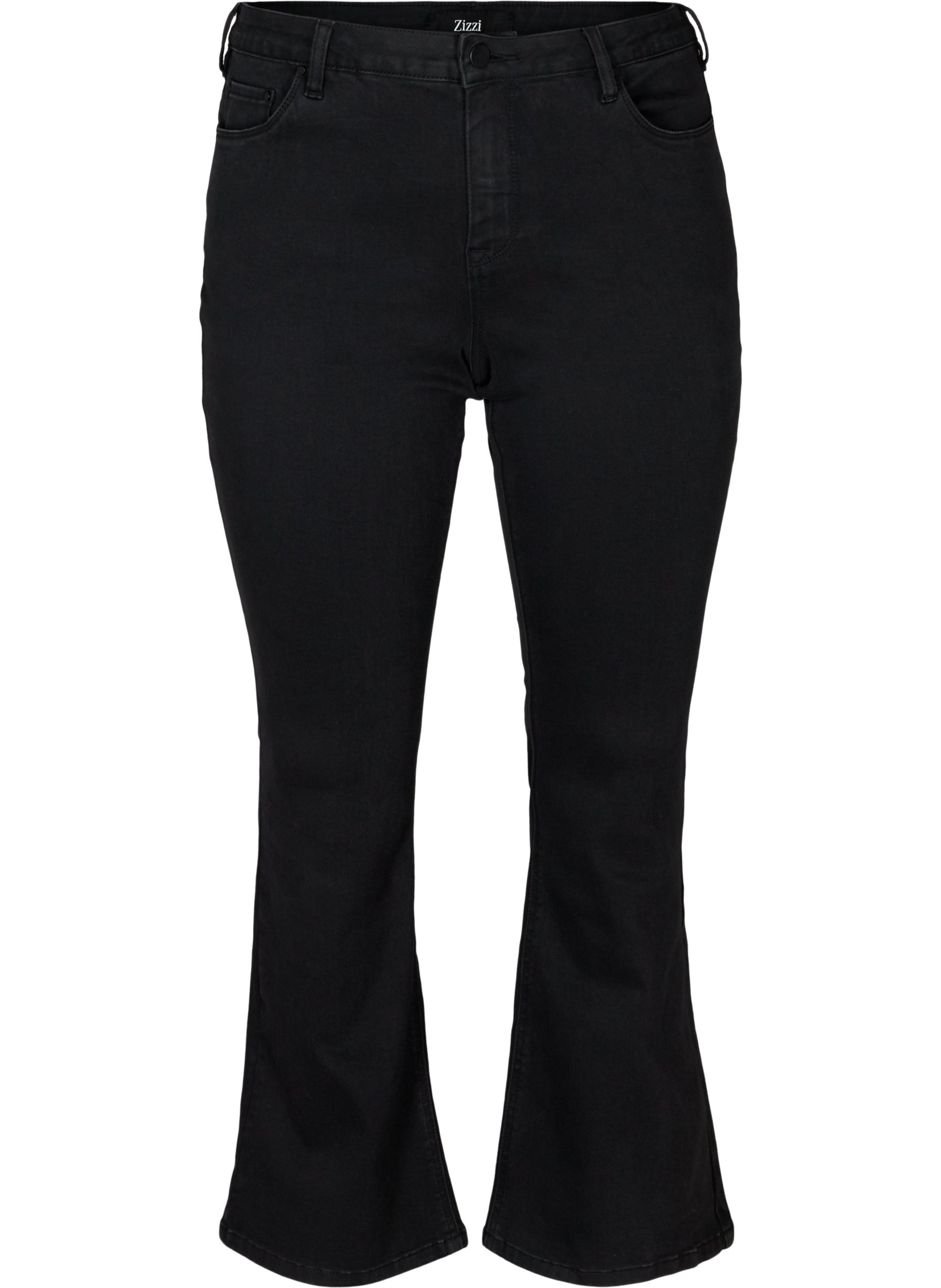 Ellen bootcut jeans med hög midja, Black