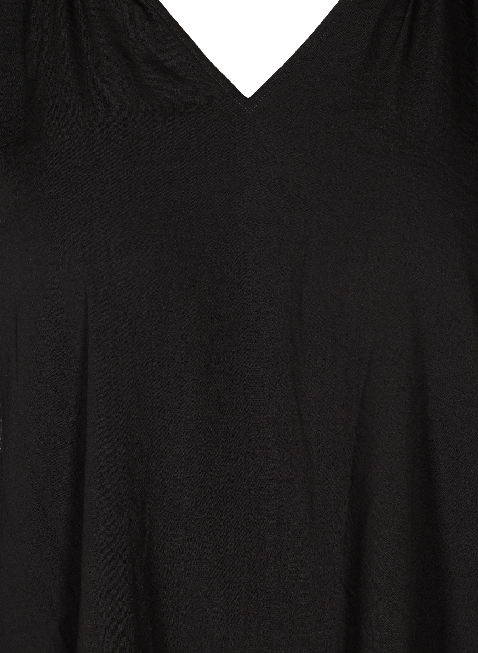 Långärmad tunika med v-ringning, Black, Packshot image number 2