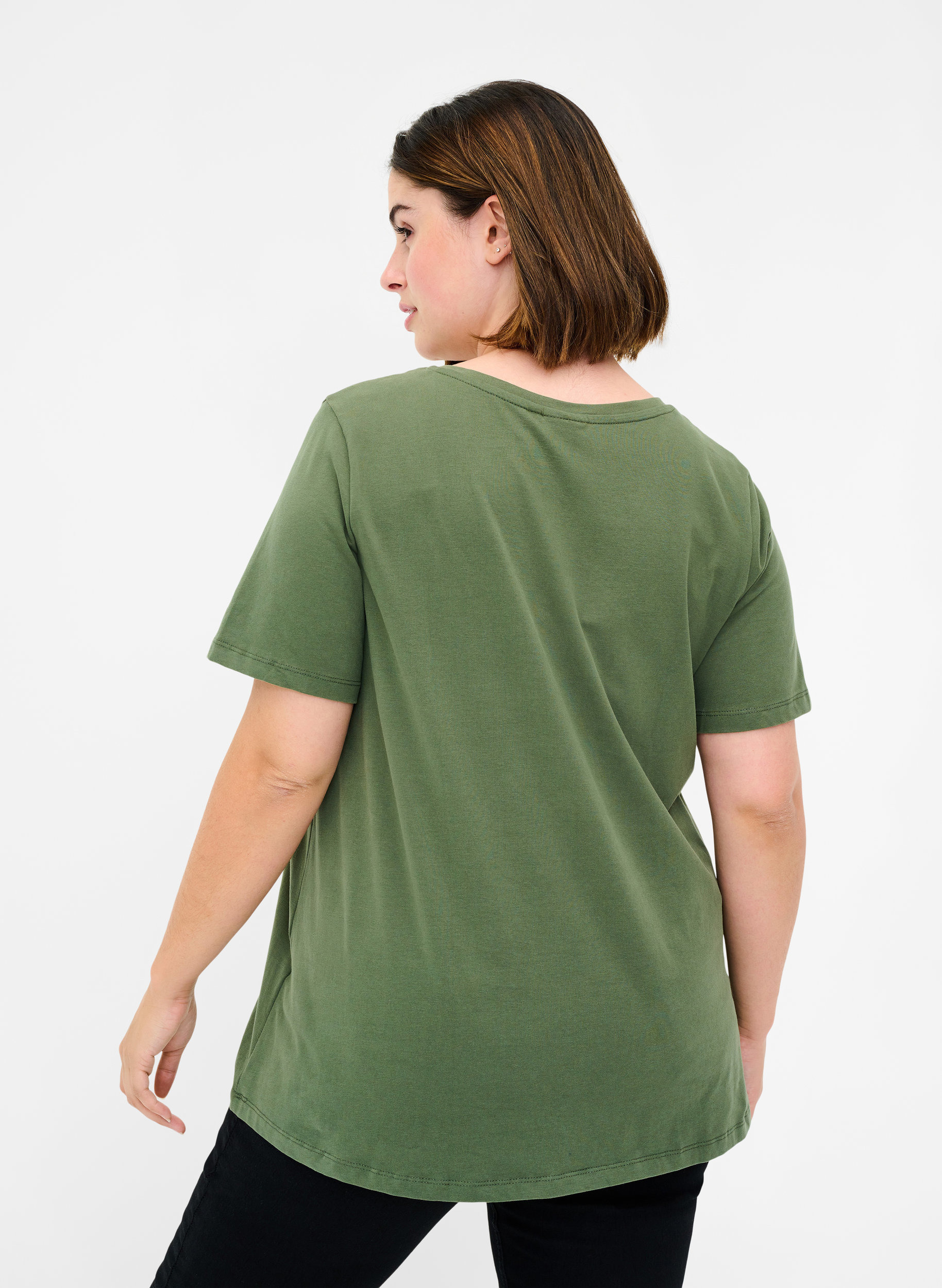 Basis t-shirt, Thyme, Model image number 1