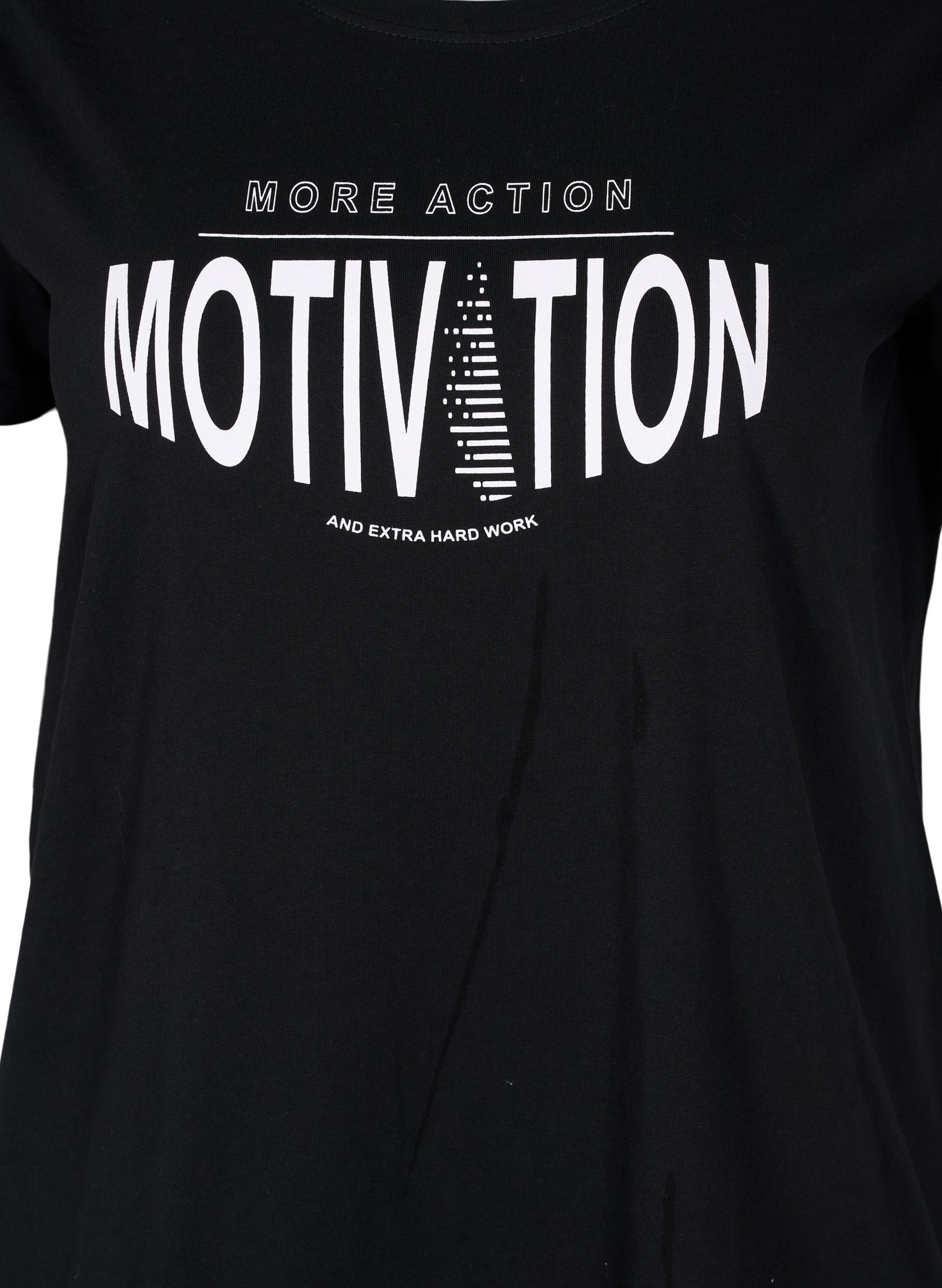  T-shirt till träning med print, Black More Action, Packshot image number 2
